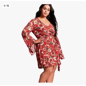 Forever 21+ Floral Red Dress